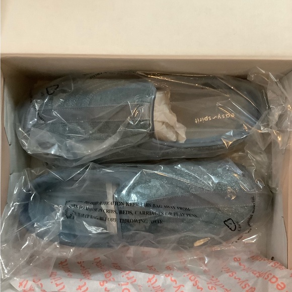 New in Box Easy Spirits 10 WW Light Blue SparkleTravelTime Style 430 Clogs Mules - Picture 11 of 16